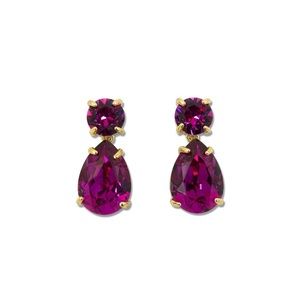 Kate Spade Fancy That Double Drop Purple Earrings